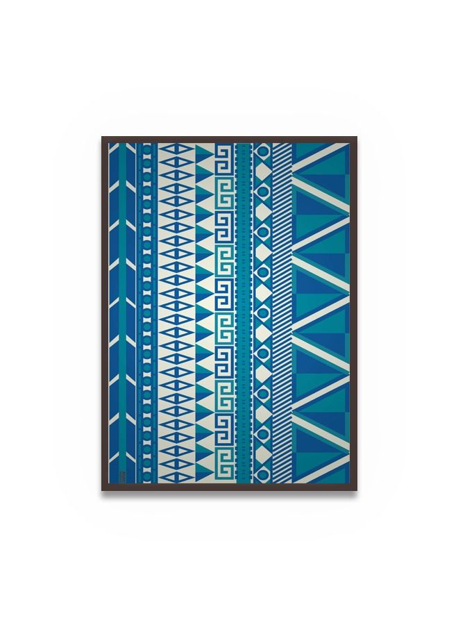 ماركتنا لوحة جدارية قماشية فنية لتزيين الحائط بتصميم تجريدي  مع برواز بني مجوف مقاس 120x80سم قطعة واحدة - Image 2