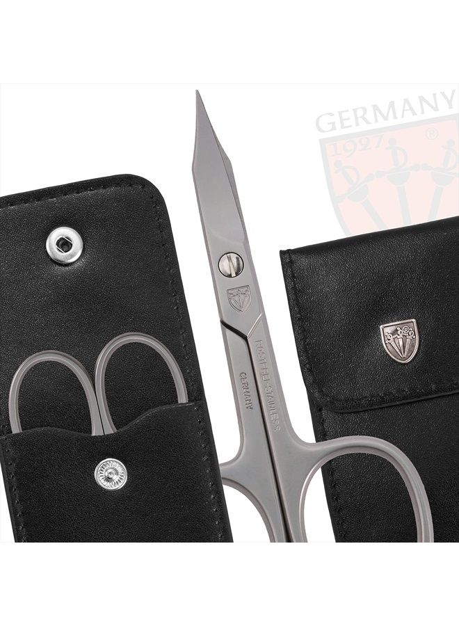 3 Swords Germany brand quality STAINLESS STEEL INOX CURVED COMBINED CUTICLE & NAIL SCISSORS (1 PIECE) with case for manicure pedicure - nail care by 3 Swords - Made in Germany - Image 4