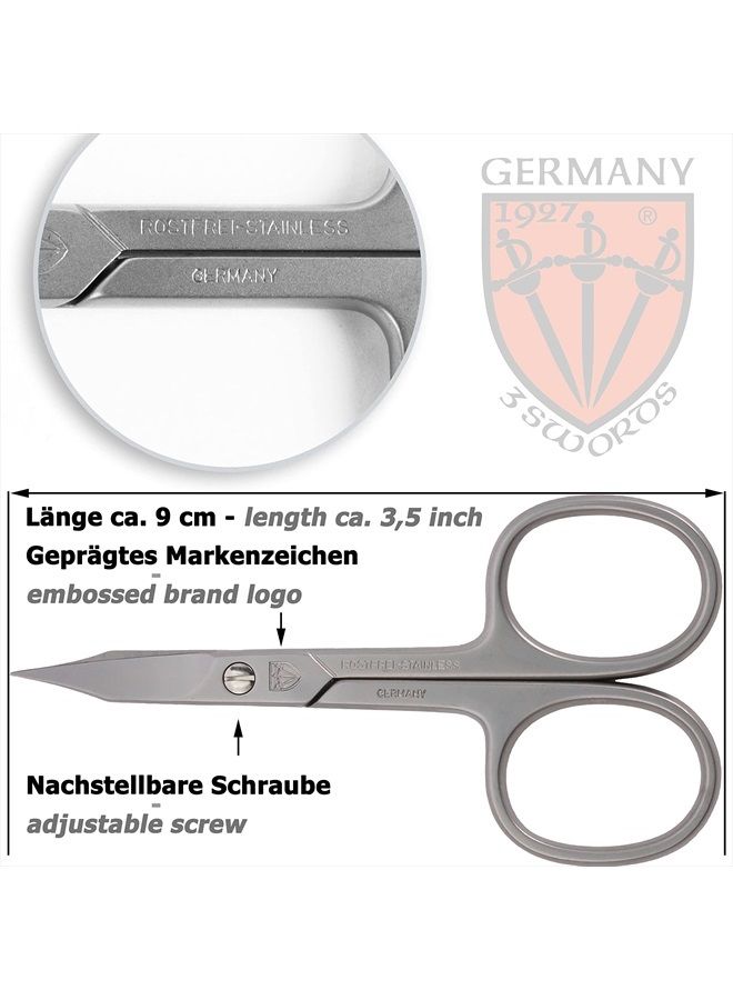 3 Swords Germany brand quality STAINLESS STEEL INOX CURVED COMBINED CUTICLE & NAIL SCISSORS (1 PIECE) with case for manicure pedicure - nail care by 3 Swords - Made in Germany - Image 5