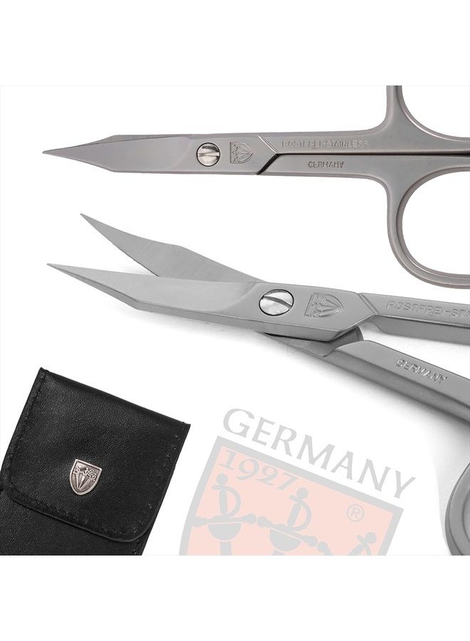 3 Swords Germany brand quality STAINLESS STEEL INOX CURVED COMBINED CUTICLE & NAIL SCISSORS (1 PIECE) with case for manicure pedicure - nail care by 3 Swords - Made in Germany - Image 2