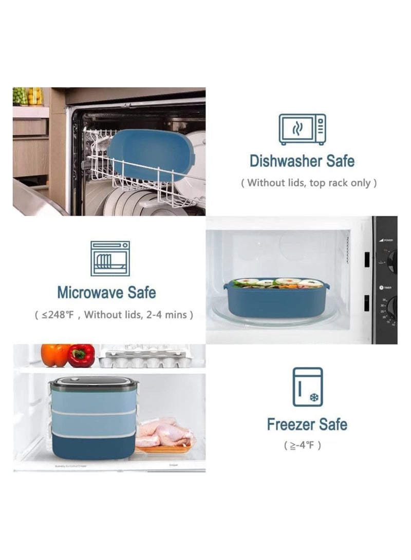 GGEROU Stainless Steel Bento Lunch Box,1400ML 2 Layer Meal Lunch Container Snack Box With Bag for Kids School and Adults - Leakproof - BPA Free - Image 4