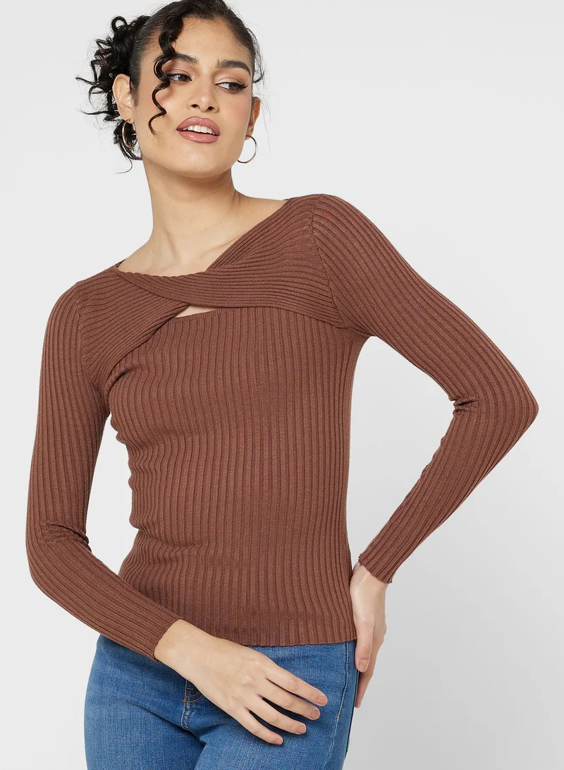 ELLA Cutout Front Sweater