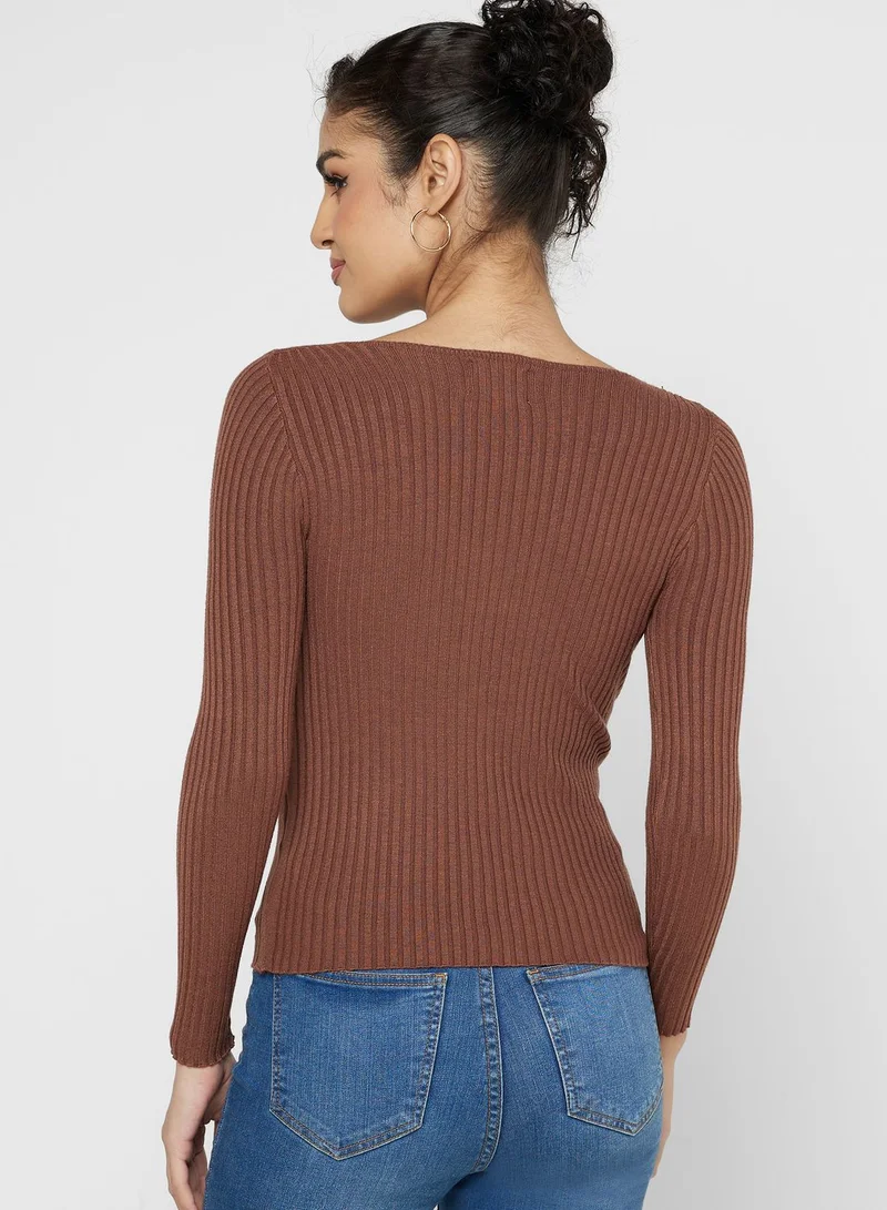 ELLA Cutout Front Sweater