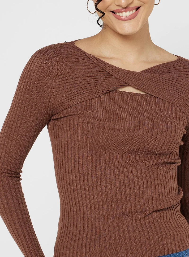 ELLA Cutout Front Sweater