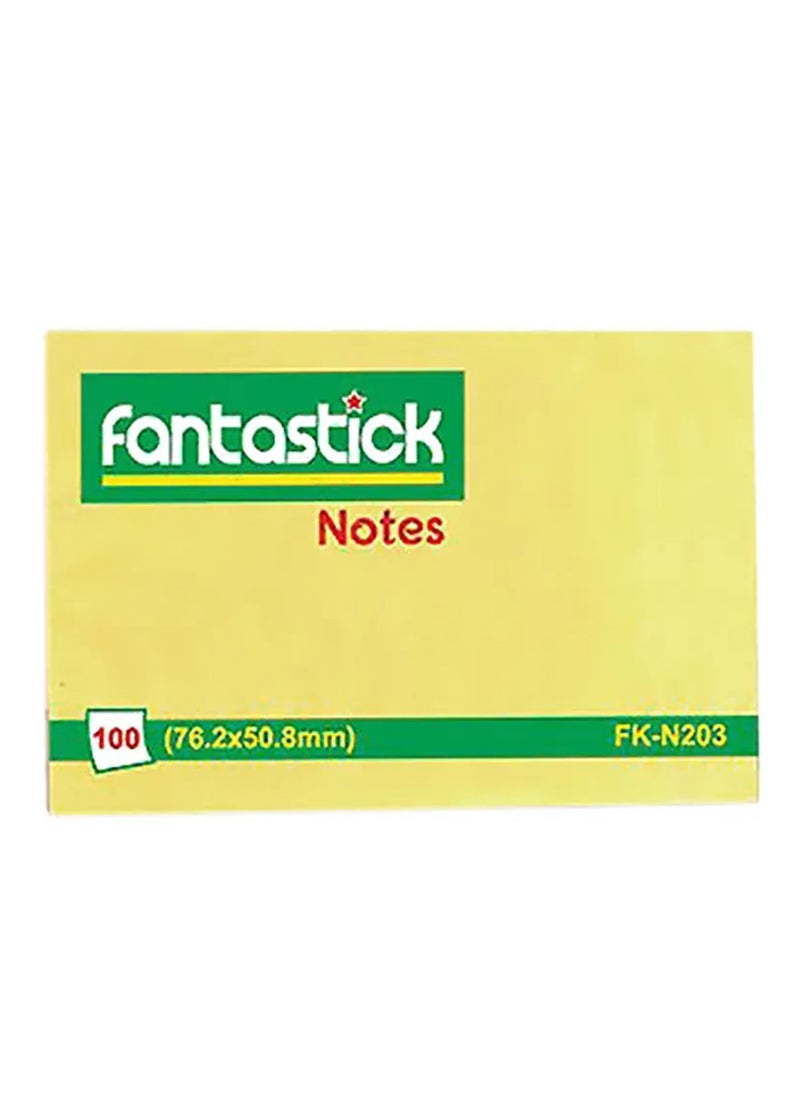 Fantastick 100-Piece Sticky Notes 2x3 Inch Size Yellow 