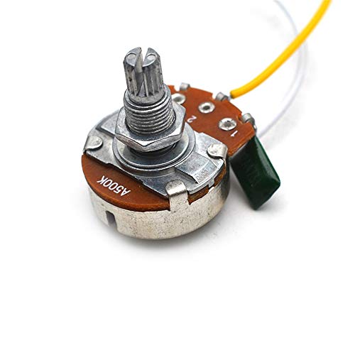 SAPHUE Guitar Wiring Harness Set Prewired 500K Big Pots 5 Way Switch Wiring Harness Kit with 6.35 Output/Black Knobs for Electric Guitar - Image 5