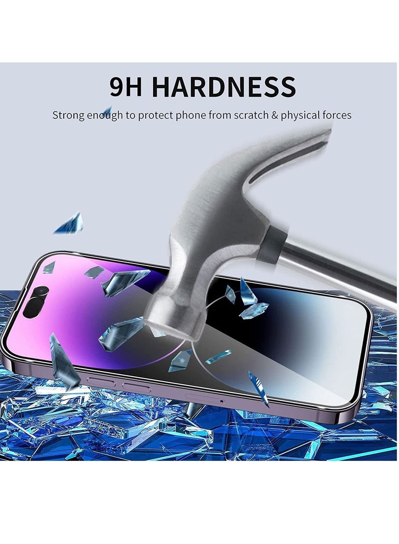 BORTONY Screen Protector For 14/14 Pro [6.1 Inch] Compatible with iPhone 13/13 Pro Full Coverage 9D Tempered Glass Film For Apple iPhone 14/14 Pro Clear/Black - Image 3