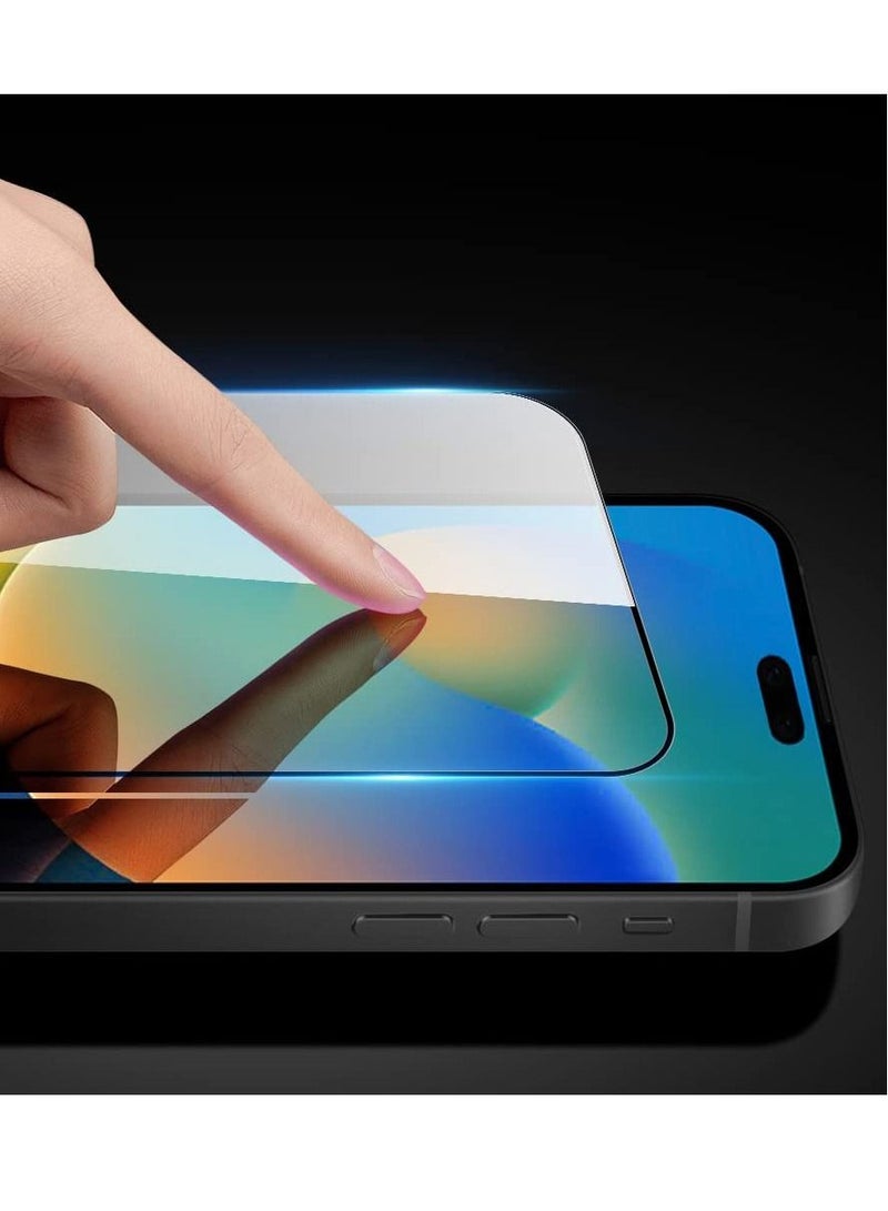 BORTONY Screen Protector For 14/14 Pro [6.1 Inch] Compatible with iPhone 13/13 Pro Full Coverage 9D Tempered Glass Film For Apple iPhone 14/14 Pro Clear/Black - Image 2