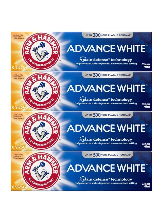Arm & Hammer - معجون أسنان آرم آند هامر لتبييض الأسنان المتقدم 0.9 أونصة، حجم السفر، 4 عبوات. - Image 1