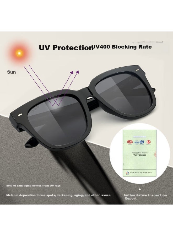Caxman Gm Sungl For Men And Women, Trendy Black Frame Retro Polarized Driving Gl, Square Frame Uv Protection Sungl For Me - Image 2