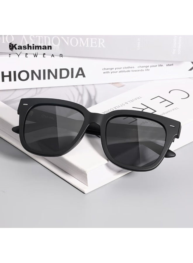 Caxman Gm Sungl For Men And Women, Trendy Black Frame Retro Polarized Driving Gl, Square Frame Uv Protection Sungl For Me - Image 1