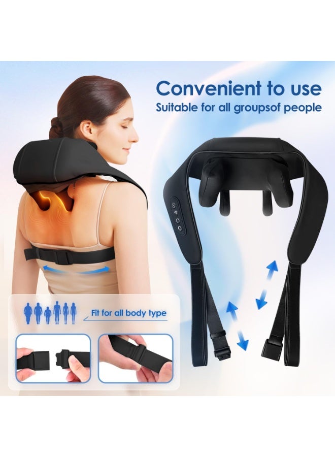 3D Shoulder & Neck Massager with Heat - Rechargeable Cordless Electric Pillow for Back, Shoulder, Neck & Leg - Deep Tissue Massage at Home - Image 2