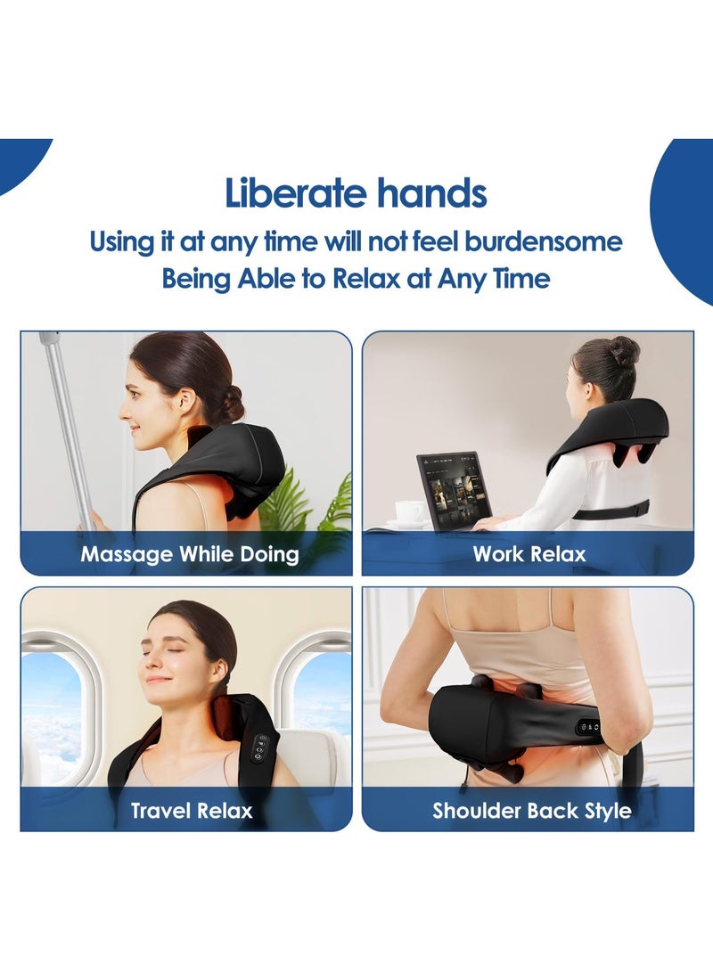 3D Shoulder & Neck Massager with Heat - Rechargeable Cordless Electric Pillow for Back, Shoulder, Neck & Leg - Deep Tissue Massage at Home - Image 4