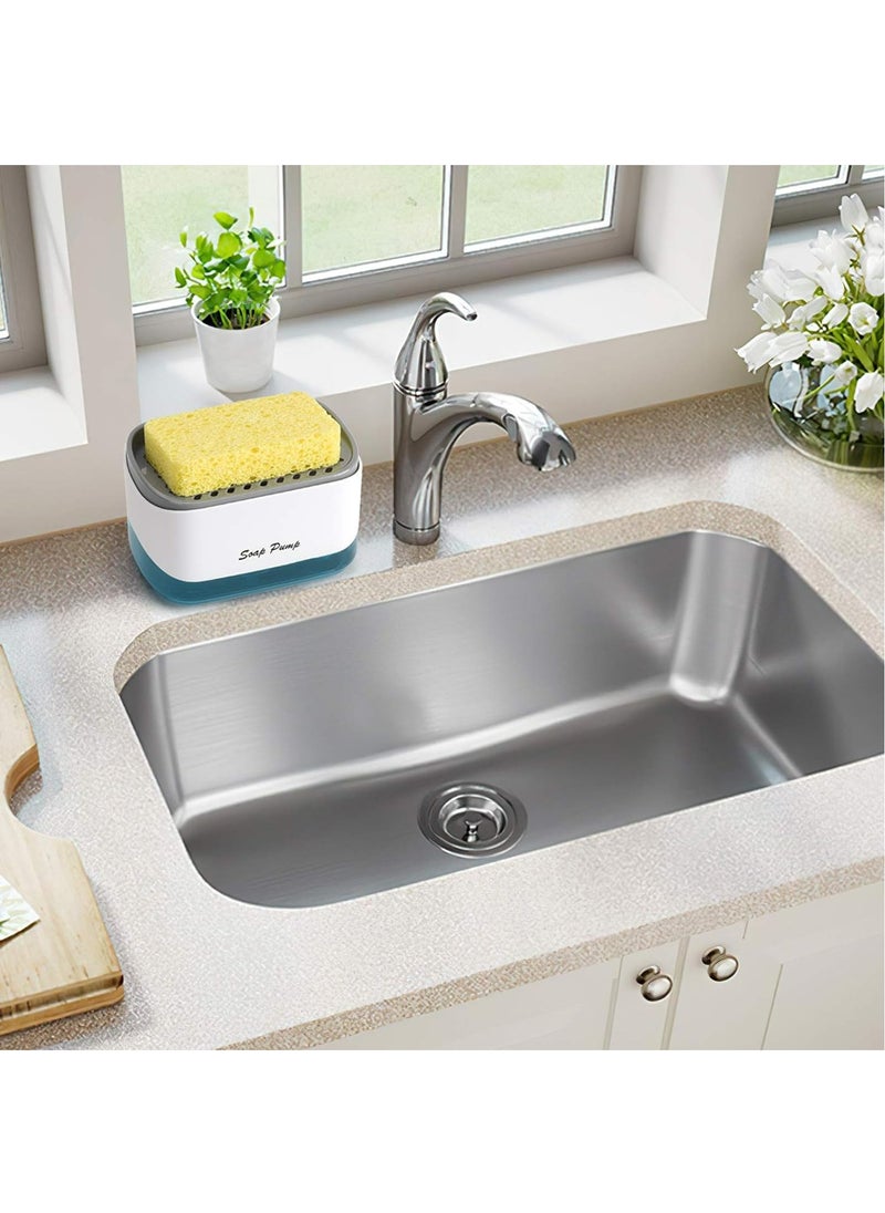 Generic Kitchen Dish Soap Dispenser with Sponge Holder, 2-in-1 Countertop Soap Pump Dispenser, for Kitchen Sink Dishwashing Soap Dispenser - 12.5 Ounces  - Image 2