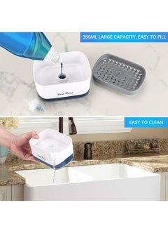 Generic Kitchen Dish Soap Dispenser with Sponge Holder, 2-in-1 Countertop Soap Pump Dispenser, for Kitchen Sink Dishwashing Soap Dispenser - 12.5 Ounces  - Image 5