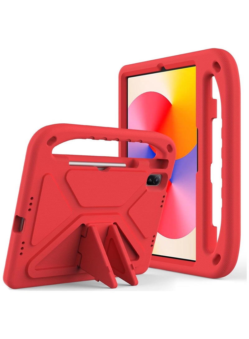 VKL Case for Huawei MatePad SE 11 inch Released 2024, Lightweight EVA Shockproof Stand Protective Case, Kid Friendly Tablet Cover W Shoulder Strap for Huawei MatePad SE 11 2024 Tablet (Red) - Image 1