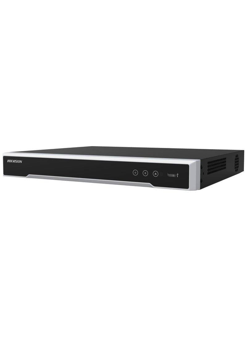 DS-7608NI-M2/8P مسجل فيديو شبكي 8 قنوات بدقة 4K 8MP Ultra HD مع 8 منافذ PoE، مخرج HDMI 8K، دعم مزدوج لأقراص SATA HDD، تحليلات ذكية، إدخال 32MP، عرض نطاق 256Mbps، توافق ONVIF، إدخال/إخراج إنذار، وصول عبر تطبيقات عن بُعد، سلسلة Ultra (بدون HDD)
