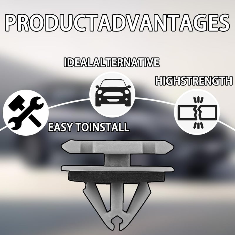 zipelo زبيلو 20 قطعة مشابك تشكيل صخور، مشابك تزيين خارجية للفوانيس، رقم بديل OEM: 68172491AA 68271803AA 68395627AA 11571175، مشابك تشكيل حواف صخرية 12 مم، ملحقات السيارات - Image 3