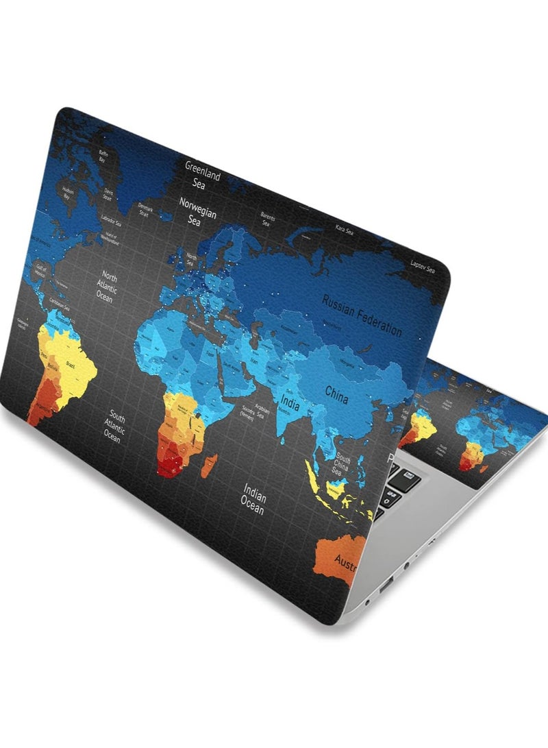 Laptop Skin Sticker Decal,12" 13" 13.3" 14" 15" 15.4" 15.6 inch Laptop Skin Sticker Cover Art Decal Protector Notebook PC (Map)