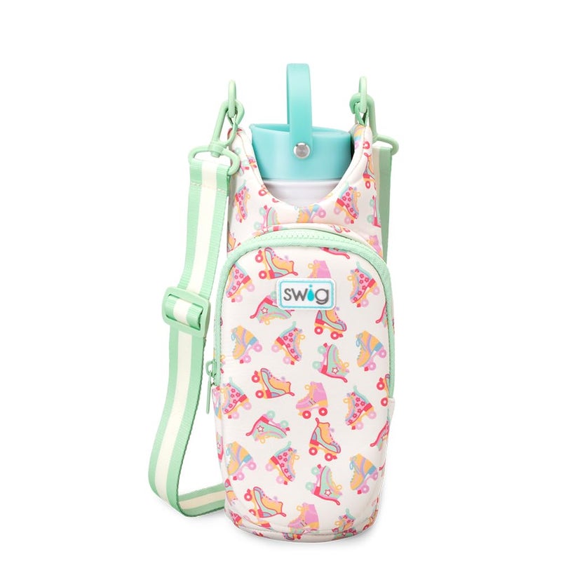 Swig Life Water Bottle Sling Bag Water Bottle Holder with Adjustable Strap Carrier Bag with Zippered Phone Pocket Holds 36oz Roller Rink - Image 2