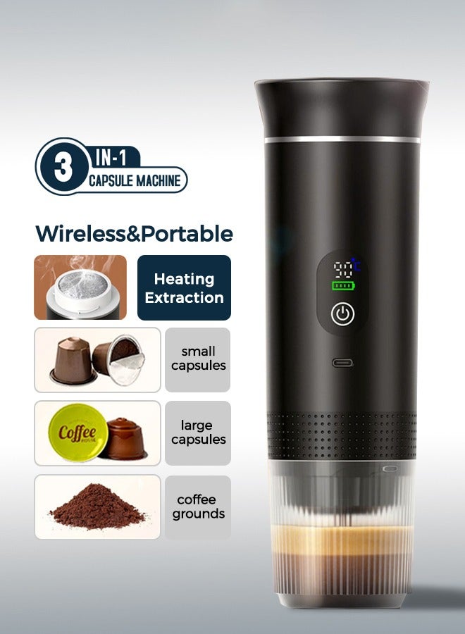 Cafelffe 3 In 1 Portable Coffee Machine withTemperature Display, 20Bar Wireless Espresso Machine with 7500mAh Battery, Outdoor Hot Cold Coffee Maker For Gift Car Travel Camping Hiking Coffeeware Cafetera - Image 1
