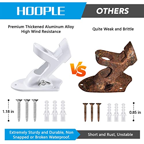 HOOPLE Flag Pole Holder for Outside House, Flag Holder, Flag Holders for Outside, Heavy Duty Flag Pole Mounting Bracket, Flag Bracket, Aluminum Rust Free Coated, Stainless Hardware 1" Diameter - Image 4
