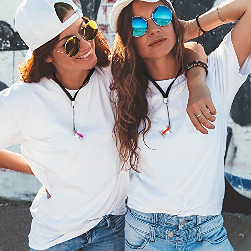 Shappy 14 Pcs Anti Lost Lanyard Set 2 Anti-Lost Necklace Lanyard with 12 Silicone Rubber Ring Pen Silicone Lanyards Holder, Pendant Holder Rubber Carrying Case for Pen, Outdoor Activities - Image 4