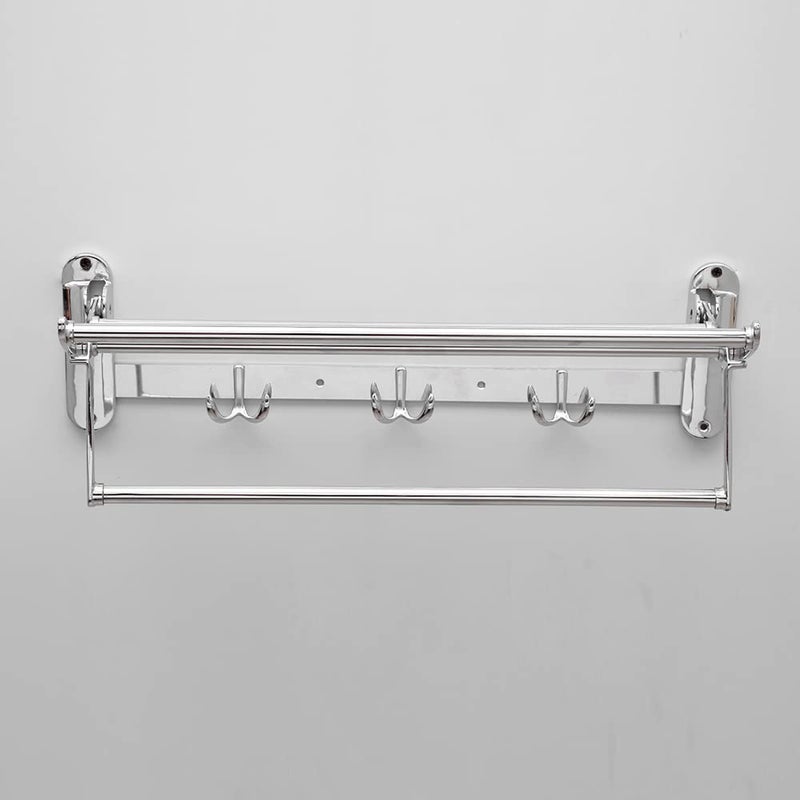 SAMANEA TRF18 Stainless Steel Folding Towel Rack Towel Stand Hanger Bathroom Accessories for Bathroom 18 inch Chrome SS202 - Image 4