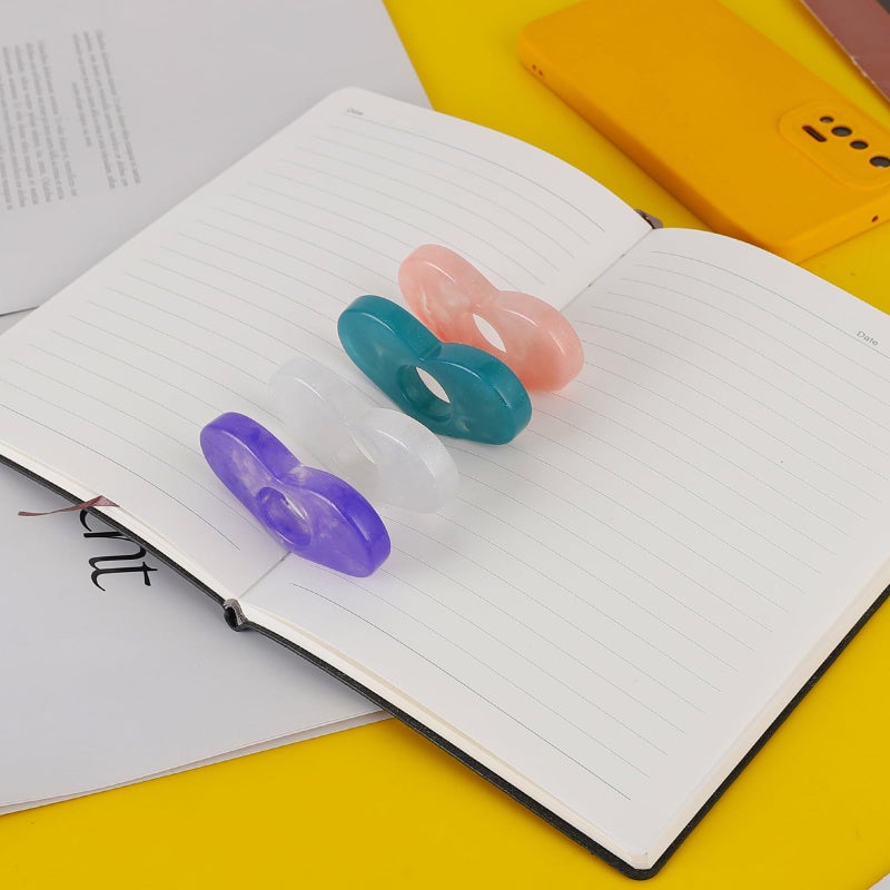 Kartterfly Thumb Page Holder for Reading 2Pack, Starry Sky Thumb Bookmark, Heart-Shaped Book Opener Holder, Book Finger Page Holder, Book Accessories for Reading Lovers(Pink,White) - Image 3