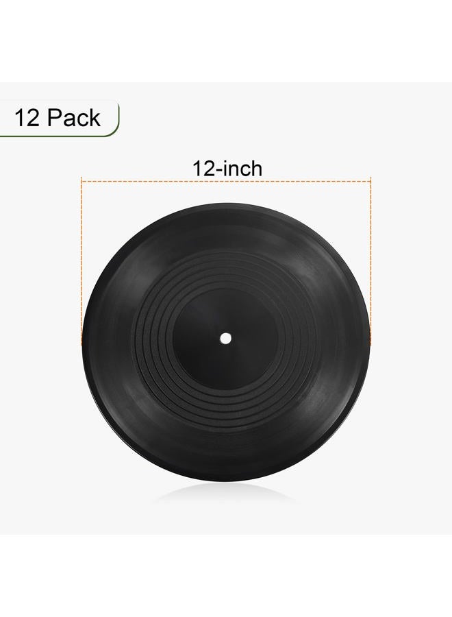 PATIKIL Blank Vinyl Records, 12 Inch CD Fake Vinyl Records for Wall Aesthetic Decor, 12 Pack Records for Roll Music Room Rock Party DIY Decoration, Black - Image 2