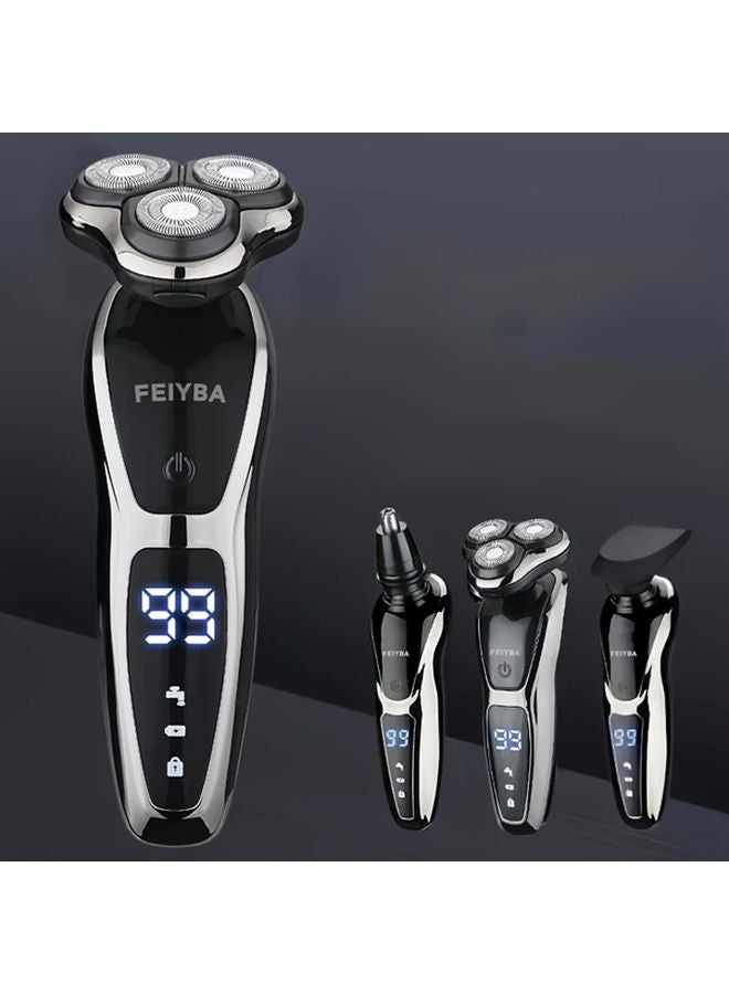 Feiyba رجال 3 في 1 ماكينة حلاقة كهربائية سوداء قابلة للشحن عبر USB ماكينة حلاقة لاسلكية - Image 2