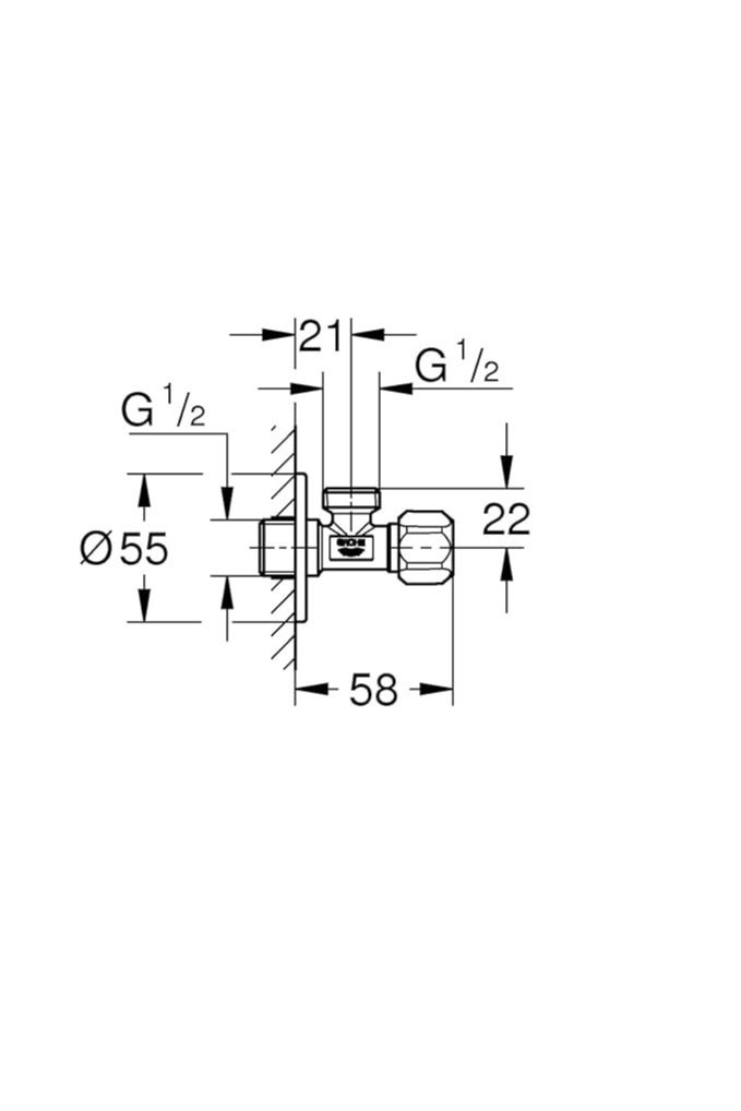 Grohe Angle Valve 1/2″ | TDL handle | Bathroom Fixtures | Chrome |22940000 - Image 2