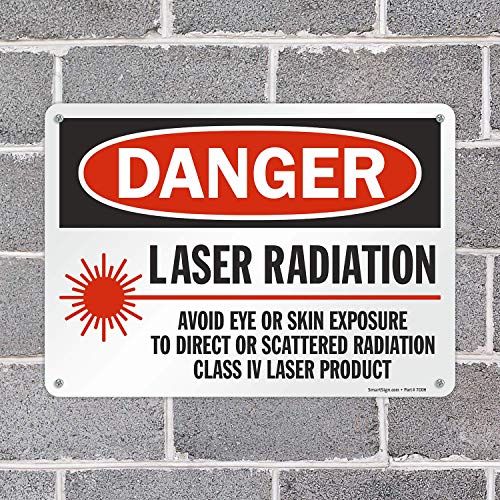 SmartSign - U9-1829-NA_10x14 "Danger - Laser Radiation, Avoid Exposure" Sign | 10" x 14" Aluminum Black/Red on White - Image 4
