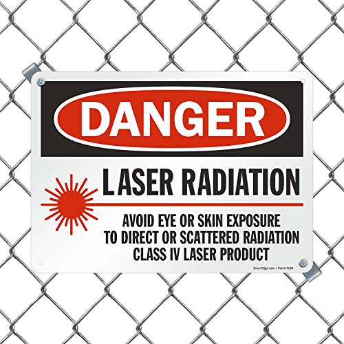 SmartSign - U9-1829-NA_10x14 "Danger - Laser Radiation, Avoid Exposure" Sign | 10" x 14" Aluminum Black/Red on White - Image 3