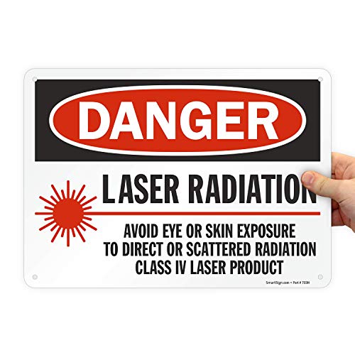 SmartSign - U9-1829-NA_10x14 "Danger - Laser Radiation, Avoid Exposure" Sign | 10" x 14" Aluminum Black/Red on White - Image 5