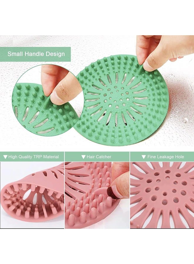 Drain Hair Catcher, Durable Silicone Hair Stopper for Shower Drain Cover Bathroom Tub, Drain Strainer to Catch Hair Easy to Install and Clean Suit for Bathtub Kitchen Sink Shower Floor (4Pcs) - Image 3