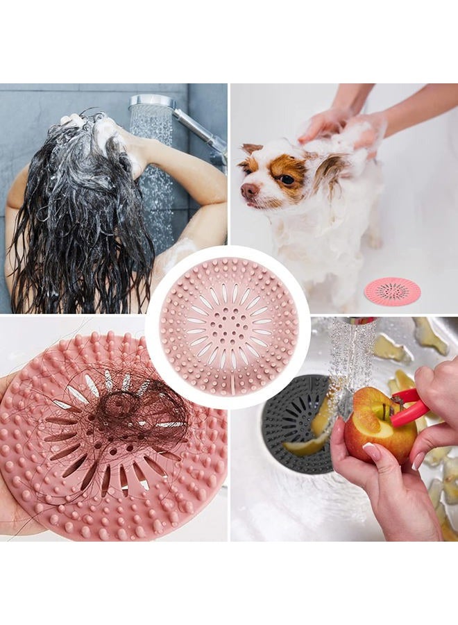 Drain Hair Catcher, Durable Silicone Hair Stopper for Shower Drain Cover Bathroom Tub, Drain Strainer to Catch Hair Easy to Install and Clean Suit for Bathtub Kitchen Sink Shower Floor (4Pcs) - Image 5