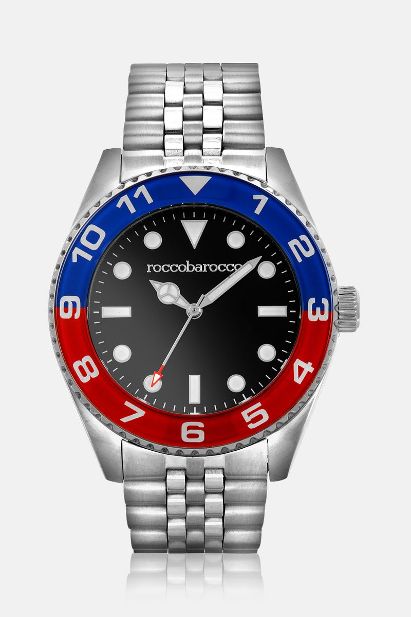 RoccoBarocco Men RB4886M-03M Analog Watch 40mm, Silver  - Image 1