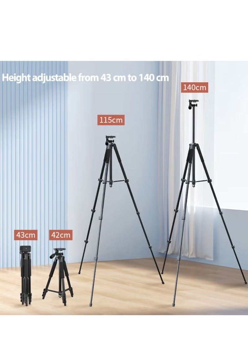 Arabest Tripod For Phone/Camera 140cm With Bluetooth Remote,Lightweight Smart Phone Tripod Stand,Aluminum Portable Extendable Travel Phone Tripod Stand with Phone Holder, Shutter, Carrying Bag, Perfect for Selfies/Live Stream/Vlogging/Video Recording - Image 3