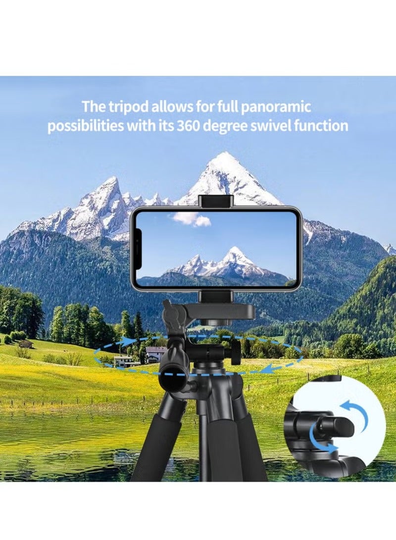 Arabest Tripod For Phone/Camera 140cm With Bluetooth Remote,Lightweight Smart Phone Tripod Stand,Aluminum Portable Extendable Travel Phone Tripod Stand with Phone Holder, Shutter, Carrying Bag, Perfect for Selfies/Live Stream/Vlogging/Video Recording - Image 5