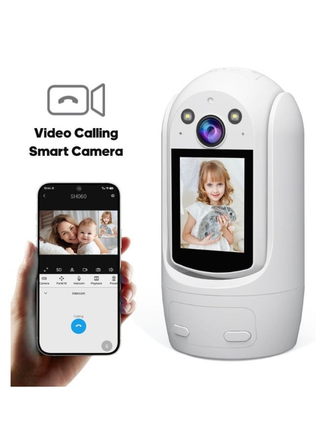 SriHome Smart 1080P HD WiFi Security Camera with 2.4" Display, Two-Way Talk, Night Vision, Motion Alerts, 120° Wide View, PTZ, Cloud & SD Storage – SH060 Model  - Image 1