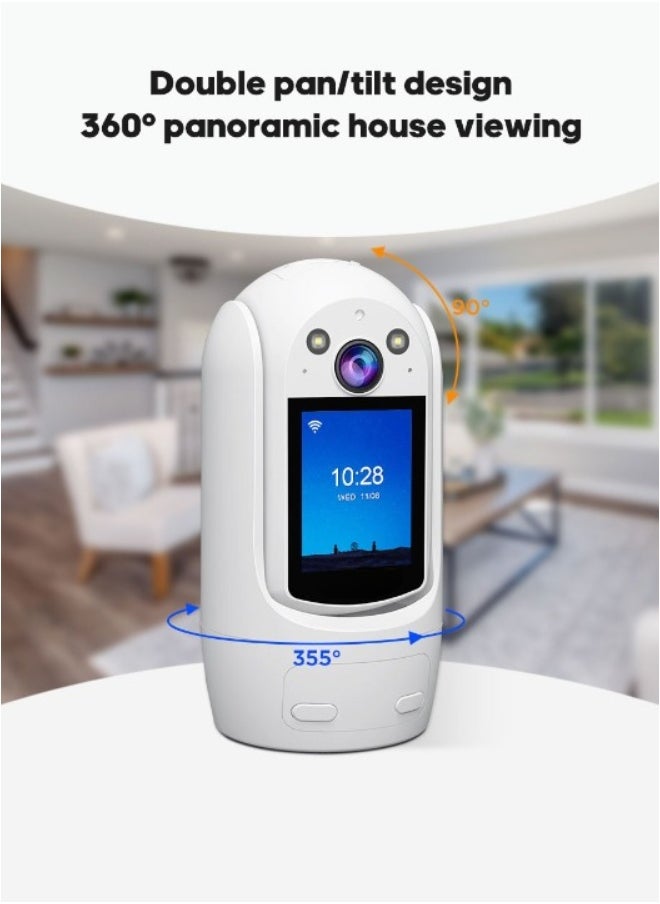 SriHome Smart 1080P HD WiFi Security Camera with 2.4" Display, Two-Way Talk, Night Vision, Motion Alerts, 120° Wide View, PTZ, Cloud & SD Storage – SH060 Model  - Image 5