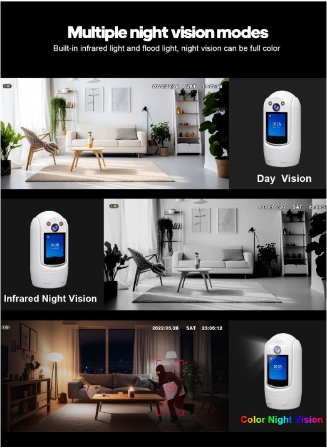 SriHome - Smart 1080P HD WiFi Security Camera with 2.4" Display, Two-Way Talk, Night Vision, Motion Alerts, 120° Wide View, PTZ, Cloud & SD Storage – SH060 Model - Image 1