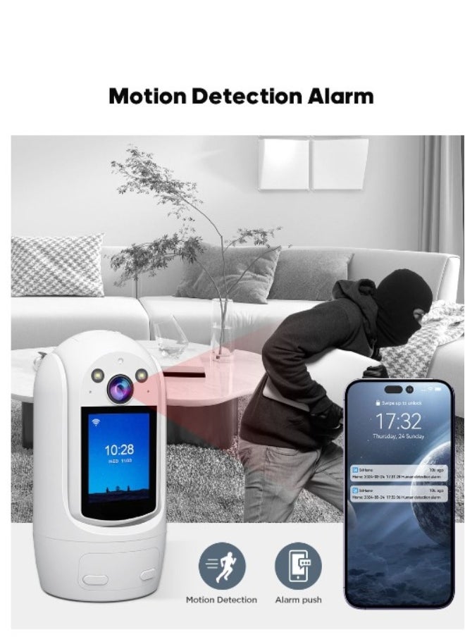 SriHome - Smart 1080P HD WiFi Security Camera with 2.4" Display, Two-Way Talk, Night Vision, Motion Alerts, 120° Wide View, PTZ, Cloud & SD Storage – SH060 Model - Image 1