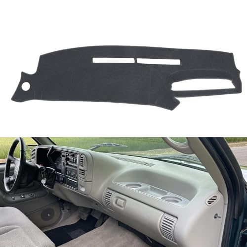 BLIBLIUNIT Dash Cover Mat Custom Fit for 1995-1996 Chevy Chevrolet Silverado C1500 C2500 C3500 K1500 K2500 K3500 Tahoe Suburban,GMC Sierra Yukon Suburban Pickup Truck,Dashboard Cover Pad Carpet (95-96 Dark Gray) - Image 1