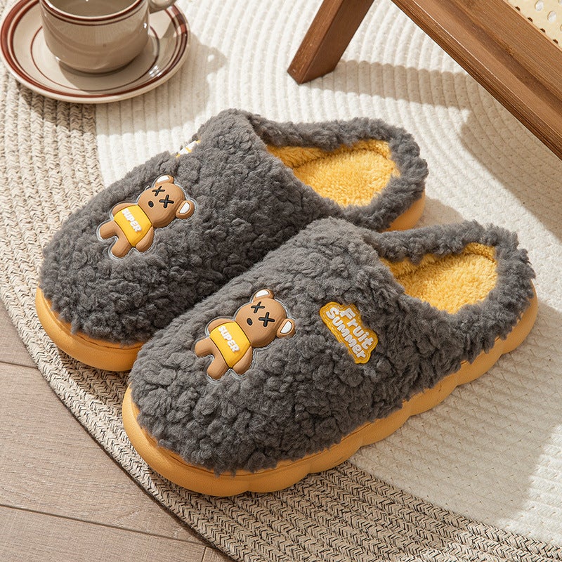 New Cotton Slippers Unisex Autumn Winter Home Warm Non-Slip Hz2388 gray