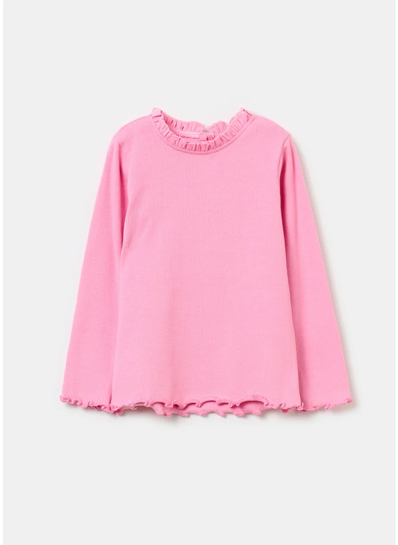او في اس Long-Sleeved T-Shirt With Frills