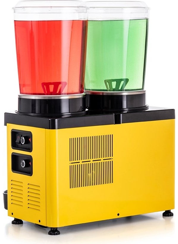 Eurofaz - Samixir Twin Panoramic Analog 10+10 Lt Refrigerated Beverage Dispenser Machine MM20-AY - Image 1