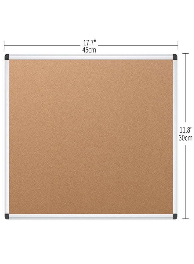 VIZ-PRO Cork Notice Board, 18 X 12 Inches, Cork Bulletin Board with Silver Aluminium Frame - Image 2