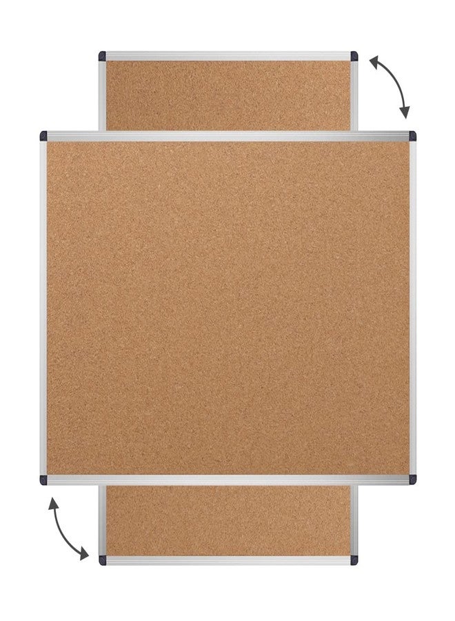 VIZ-PRO Cork Notice Board, 18 X 12 Inches, Cork Bulletin Board with Silver Aluminium Frame - Image 3